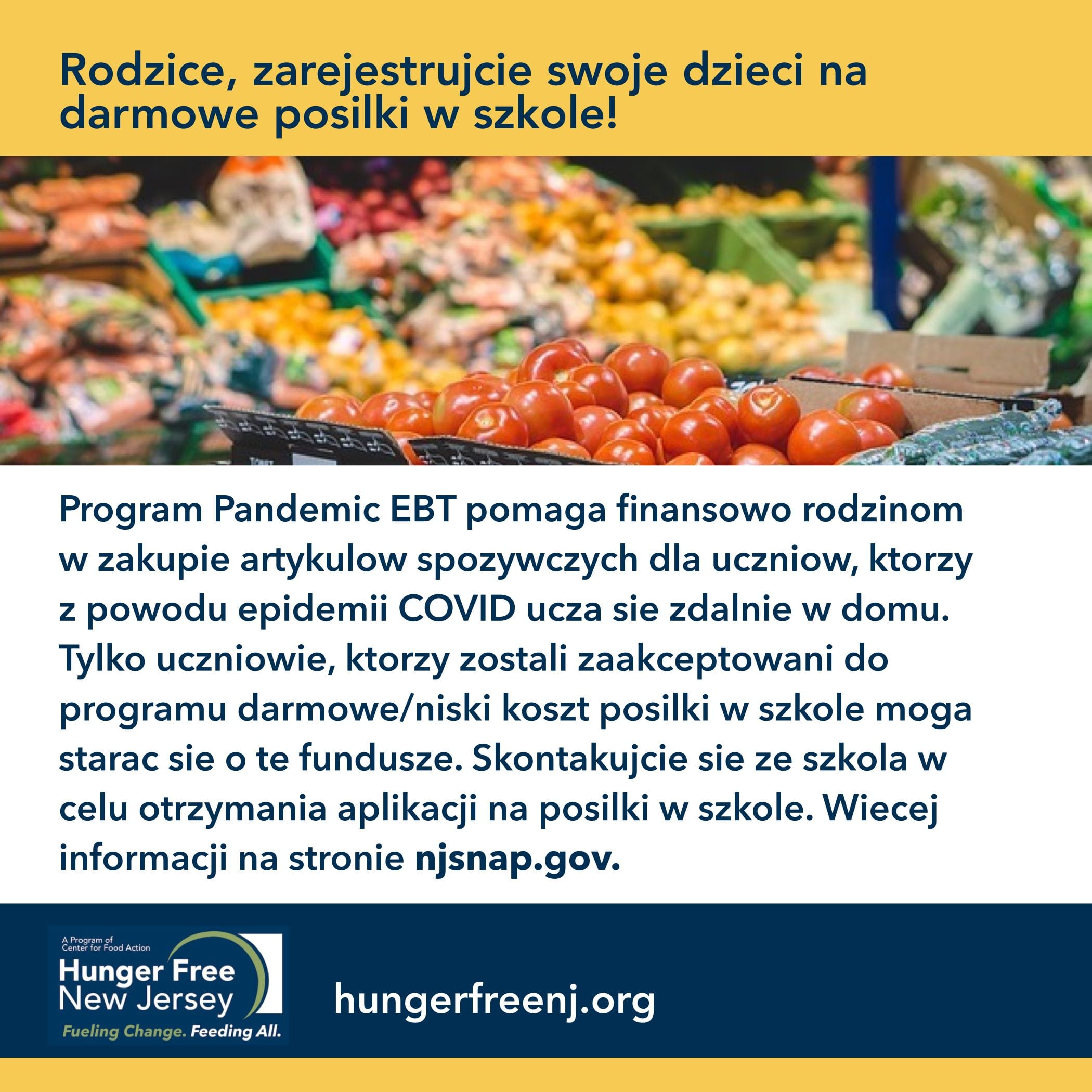 Read more about the article Rodzice, zarejestrujcie swoje dzieci na darmowe posilki w szkole!